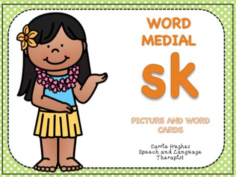 Word Medial Sk Picture And Word Cards Carrie Hughes Slt