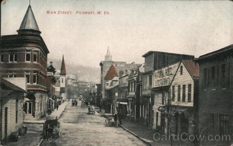 Main Street Piedmont Wv Postcard