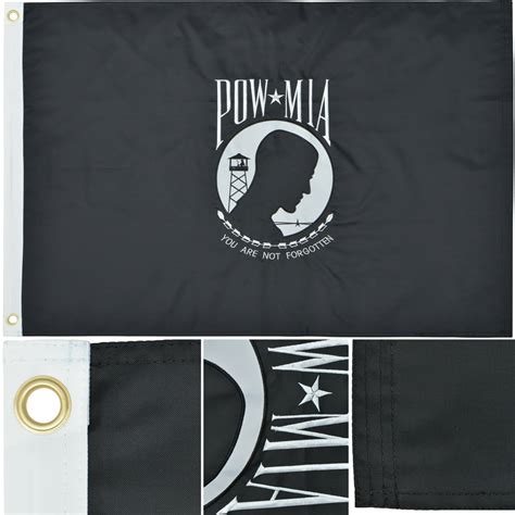 pow mia flag 2x3 ft 210d nylon premium outdoor embroidered double sided flag