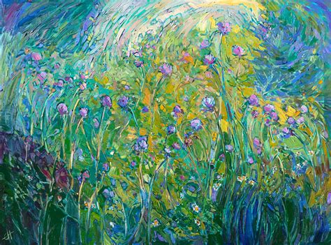 Thistle Grove 2015 Oil On Canvas And 24 Kt Gold By Erin Hanson American