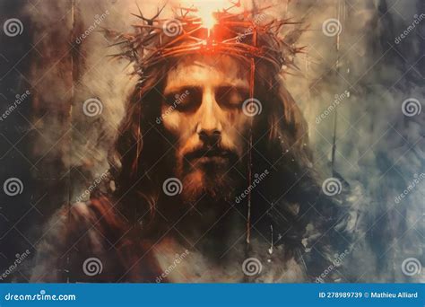 Jesus With A Crown Of Thorns Stock Illustration Illustration Of