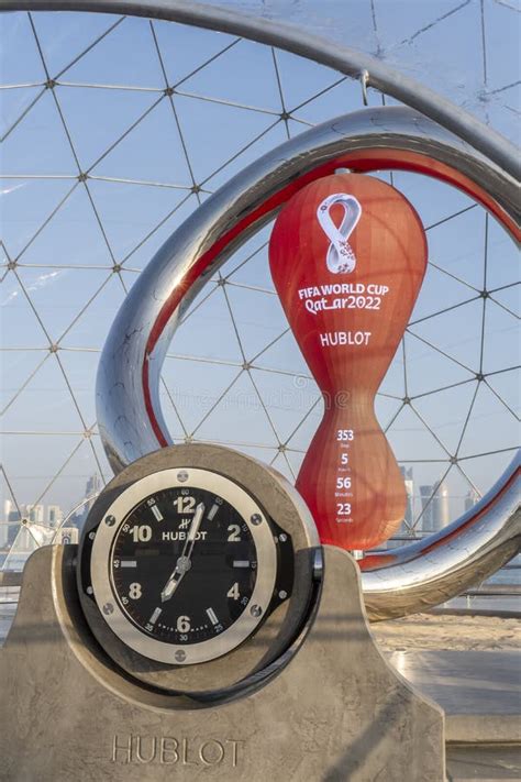 The Fifa World Cup Qatar 2022 Official Countdown Clock Editorial Stock