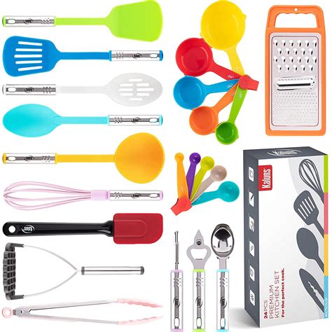 Kaluns 24pc Nylon And Stainless Steel Kitchen Utensils Set For Cooking