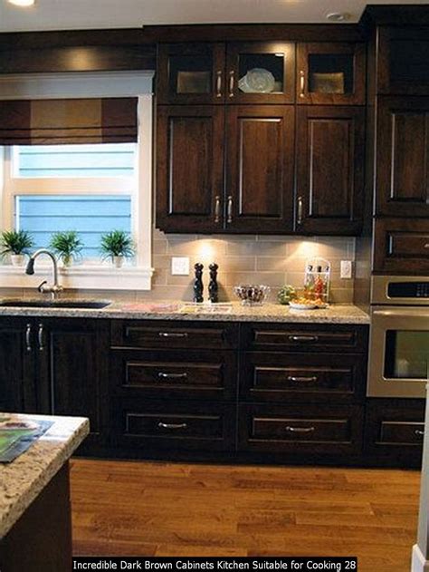 30 Incredible Dark Brown Cabinets Kitchen Suitable For Cooking