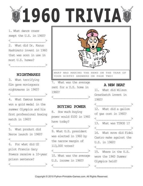 Top Pop Culture Trivia Questions And Answers Printable Tristan Website
