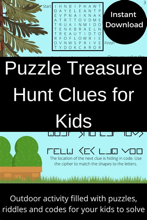 Outdoor Treasure Hunt Clues For Kids Printable Scavenger Hunt For