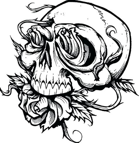 Skull And Roses Coloring Pages at GetColorings.com | Free printable