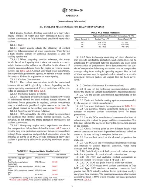 Astm D Standard Specification For Fully Formulated Glycol Base