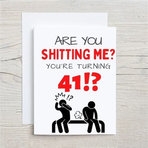 Adult 41st Birthday Card Funny 41st Birthday Card 41st Etsy