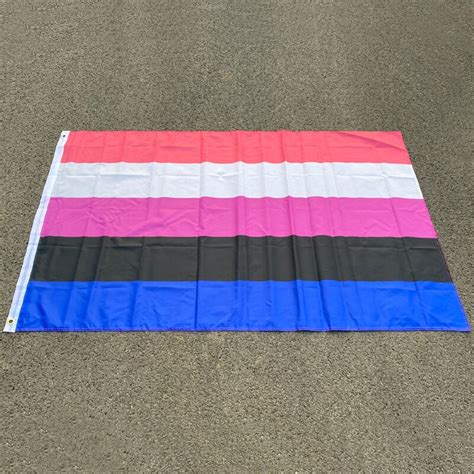 Aerlxemrbrae Flag Rainbow New Gender Pride Flag 150x90cm 3x5ft Banner 100d Polyester Grommets