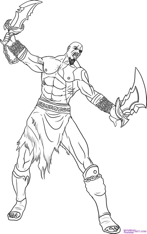 Amazing Kratos God Of War Coloring Pages Kratos God Of War God Of