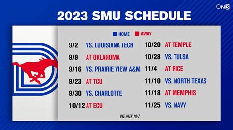 Smu Football 2023 Schedule Released Can Mustangs Win Aac Championship