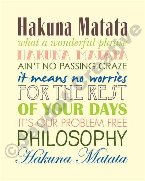 We have 1 full albums of lion king and 33 song lyrics, greatest songs, new best albums and top videos. LION KING "Hakuna Matata" PRINTABLE Lyrics Artwork | Earth ...