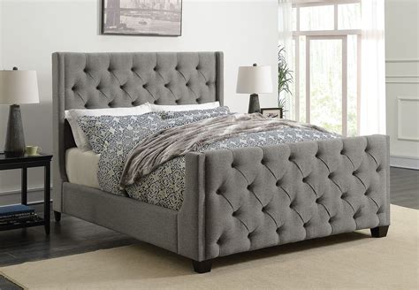 Palma Gray King Upholstered Panel Bed From Coaster Coleman Furniture