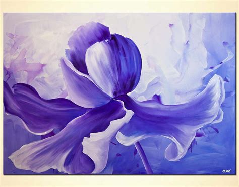 Painting For Sale Modern Purple Iris Flower Painting 7828