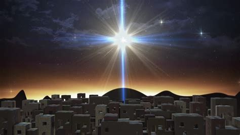 Seamless Loop With Bethlehem Nativity Star Shining Brightly In Night