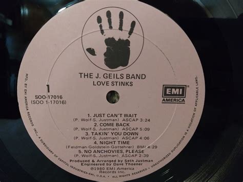 The J Geils Band Love Stinks Exc Vinyl Record With Original Etsy