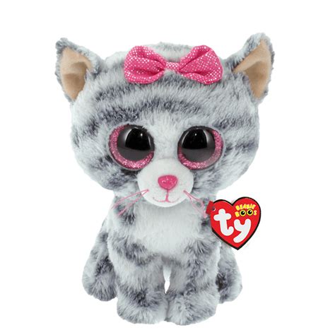 Ty Beanie Boos Kiki Grey Striped Cat 15cm Small 37190 Tates Toys