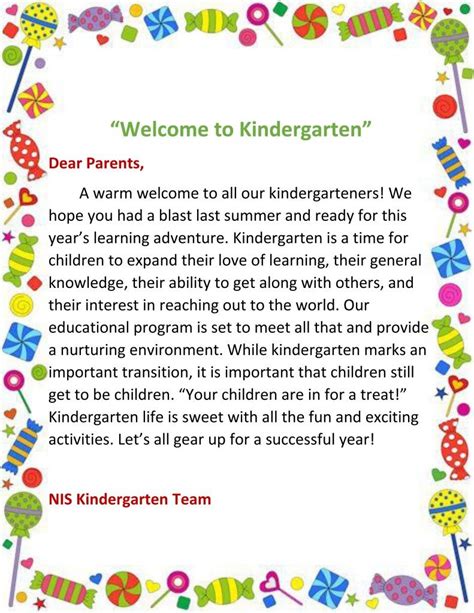 Image Result For Kindergarten Welcome Letter Preschool Welcome Letter