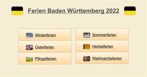 Ferien Baden Württemberg 2022