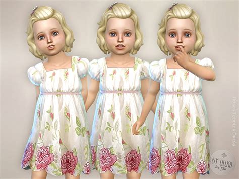 The Sims Resource Roses Toddler Dress By Lillka Sims 4 Downloads