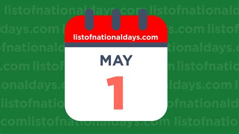 May 1st National Holidays Observances And Famous Birthdays