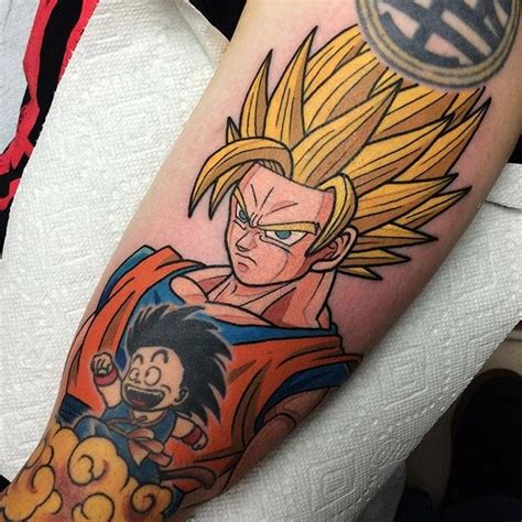 Super Saiyan Goku And Kid Goku Tattoo By Adam Perjatel Adamperjatel
