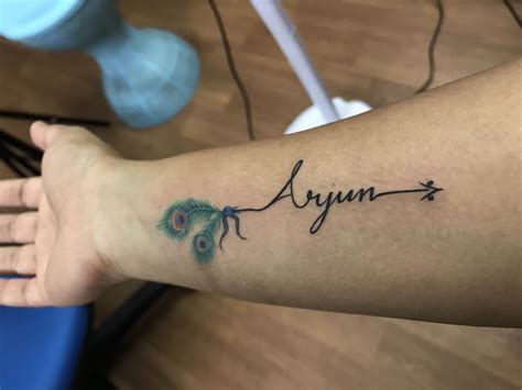 Does allu arjun drink alcohol?: Tattoo Lettering Arjun Name Tattoo On Hand - Tattoos Gallery