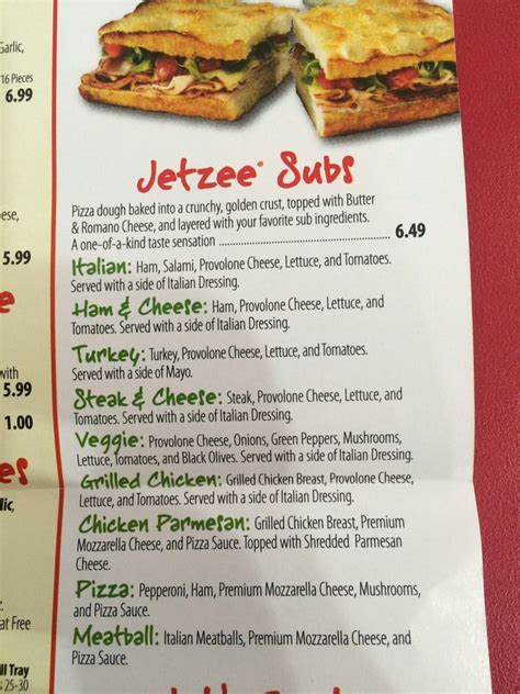 Jets Pizza Menu Nutrition