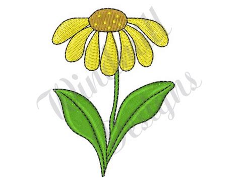 Daisy Flower Machine Embroidery Design Embroidery Designs Etsy