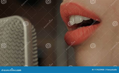 Singing Woman With Retro Microphone Stock Photo Image Of 1080
