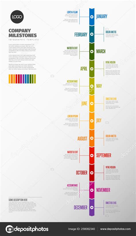 Full Year Timeline Template Stock Vector Image By ©orson 258082340