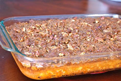 Spread mixture into a greased 2 quart baking dish. Delight's Bites: Pecan-Coconut-Crusted Sweet Potato Casserole