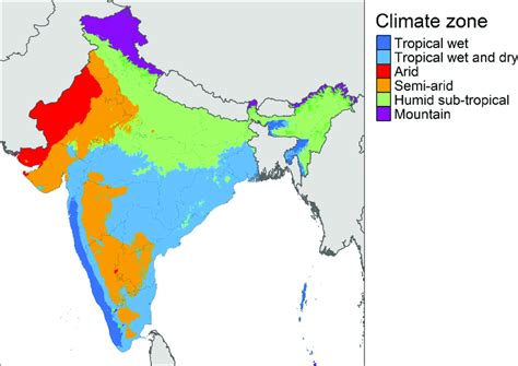Major climate zones in India based on Köppen Geiger climate Download Scientific Diagram