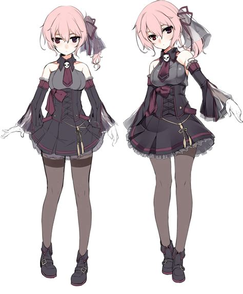 Cute Anime Character With Pink Hair And Black Clothes