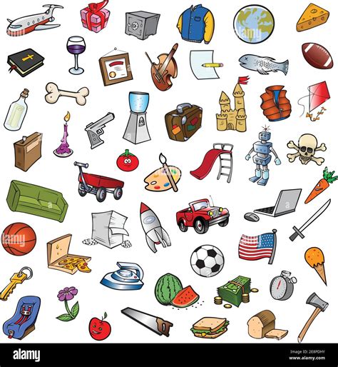 Cartoon Vector Illustration Of A Random Collection I Stock Vector Image And Art Alamy