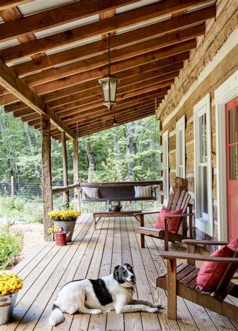 35 Beautiful Front Porch Ideas Cabin Porches Rustic Porch Backyard