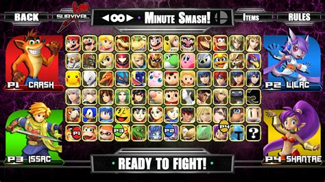 Super Smash Bros Ultra Character Select Screen By