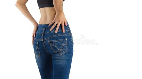 woman is wearing blue jeans stock image image of girl adult 106245539