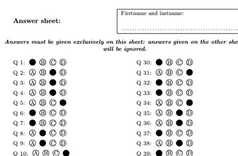 Solved How To Get Tabular Type Of Answer Key Instead Of Omr Template