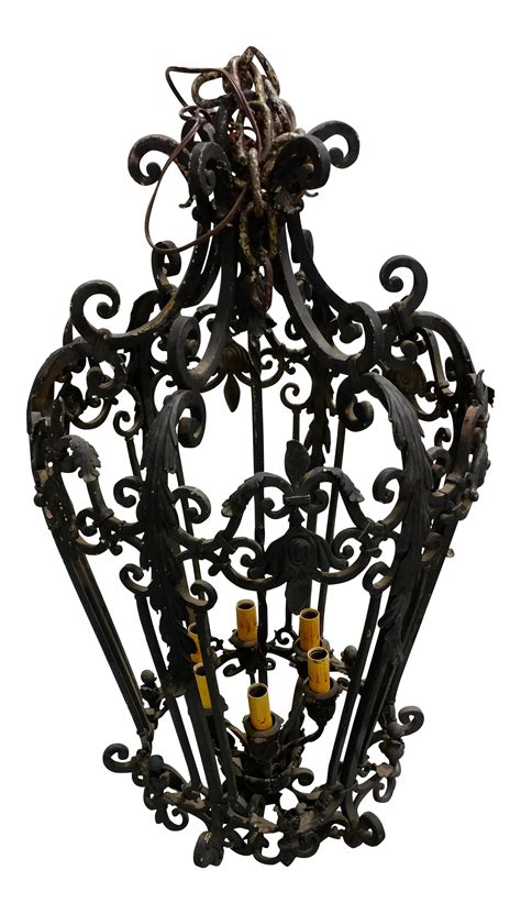 Spanish Revival Wrought Iron Chandelier in 2020 | Wrought iron chandeliers, Iron chandeliers ...