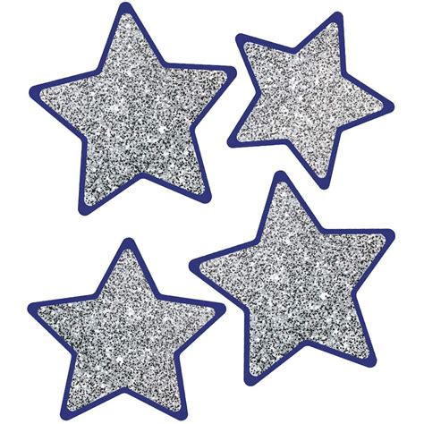 Get The Carson Dellosa Education® Sparkle And Shine Solid Silver Glitter Stars Cut Outs 3 Packs
