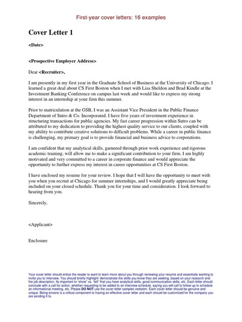 State the position you are applying for. Internship Cover Letters Examples | Master Of Business ...