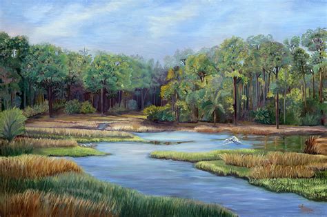 Apalachicola Wetlands Painting By Sue Appleton Dayton Pixels