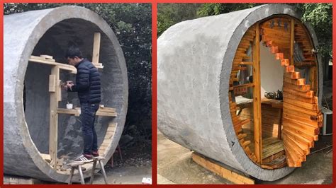 Converting A Concrete Pipe Into An Amazing Cabin Home Youtube