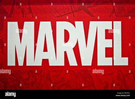 Marvel Logo Sign Printed On Banner Marvel Comics Group Is A Publisher