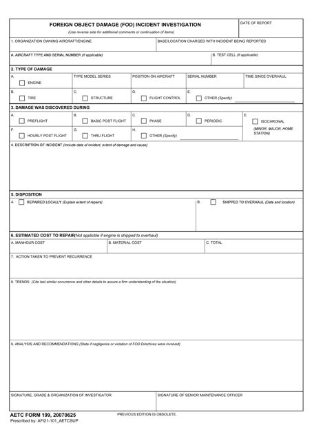 Aetc Form 199 Fill Out Sign Online And Download Fillable Pdf