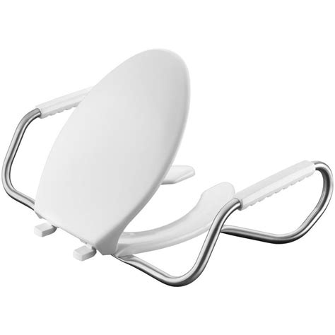 Big John Elongated Open Front Toilet Seat With Cover In White 2445263