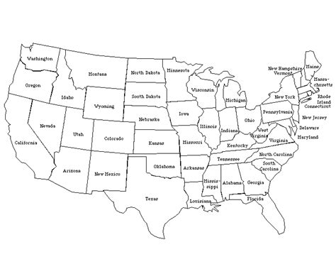 Printable Blank Us Map With State Outlines Clipart Best