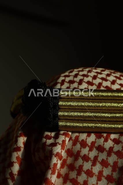 A Close Up Of The Saudi Shemagh Qasab Headband Traditional Saudi